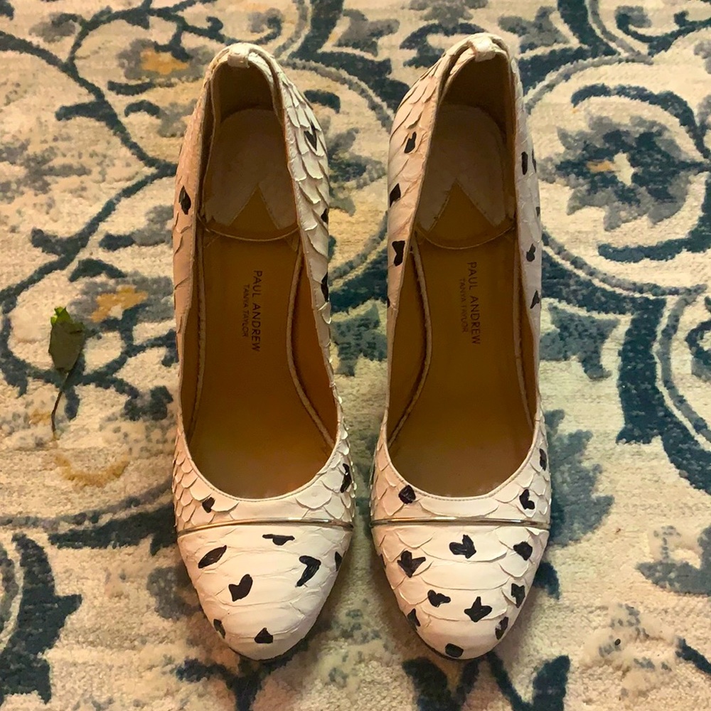 Paul Andrew white and black heels